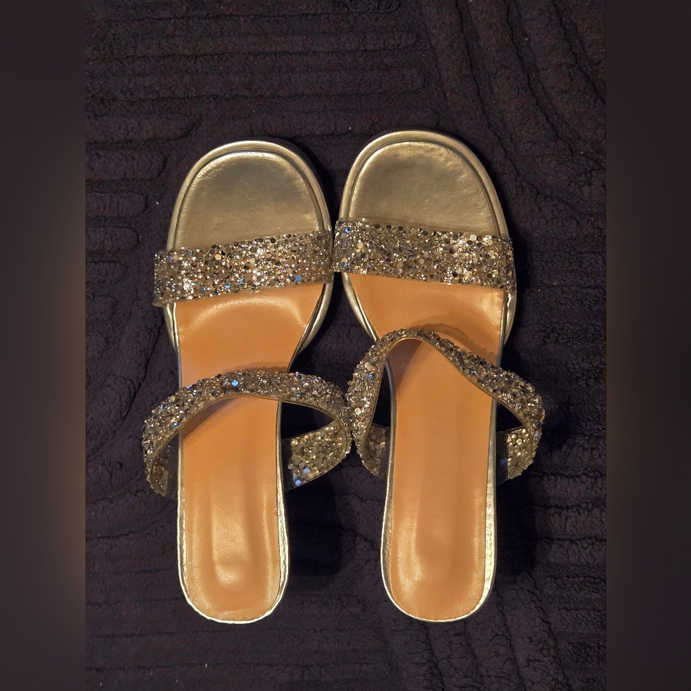 Elegant Silver Glitter Women's Sandals